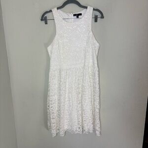 C. Luce Ivory Floral Corded Lace Dress Size Medium